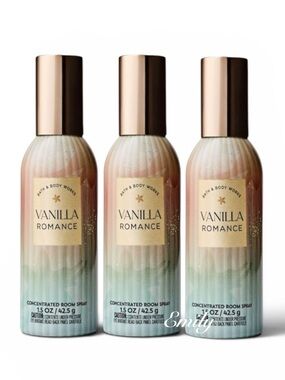 3X Bath & Body Works VANILLA ROMANCE concentrated Room Sprays